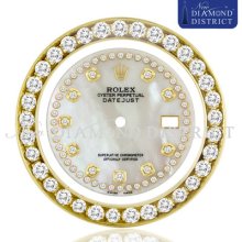4.05ct Diamond Dial & Bezel 2-piece Yellow Gold Set For Rolex Datejust 36mm