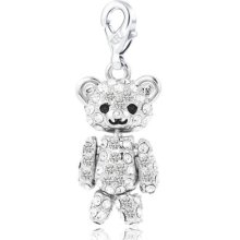 5pcs Wholesale Lot Children Jewelry Sale Bear Shape White Topaz Fashion Charms