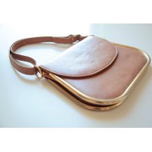 70s PREPPY Tan BOHO Hobo Flap Bag Purse