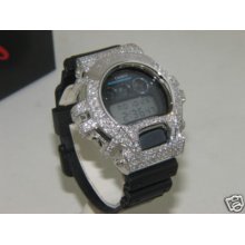 8ct Casio G-shock Dw-6900 Dw6900 Huge Diamond Watch