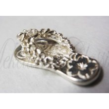 925 Silver 22mm Hawaiian Slipper Pendant ,symbol Local Lifestyle