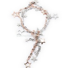 925 Sterlig Silver , Rhodium Plated White Gold and Rose Gold Bracelet
