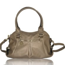 A/k Anne Klein Trinity Metallic Bronze Gold Satchel Bag