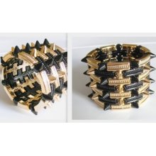 â™¥ A Unique Striking Stretch Pyramid Cone Studded Cuff Bracelet Kit â™¥ Lady-muck1
