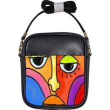 Abstract Face Small Hipster Handbag Purse Original Digital Painting
