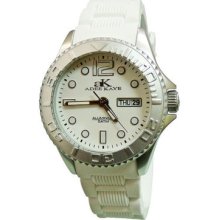 Adee Kaye Ladies Diver White Dial Date Watch Ak5433-l-white