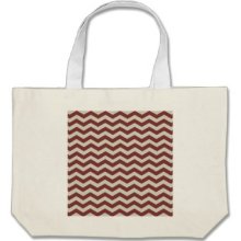 Aged Cabernet And Beige Zigzag Chevron Pattern Tote Bag