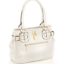 AK Anne Klein Cream Trinity Satchel