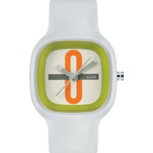 Alessi Unisex Automatic Watch With White Dial Analogue Display And White Plastic Or Pu Bracelet Al10021