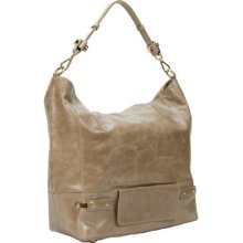Alex Max Bv 2754 Tor Made In Italy Leather Taupe Hobo Bag