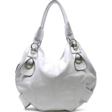 Alyssa White Calley Fashion Shoulder Bag Hobo Satchel Tote Purse Handbag