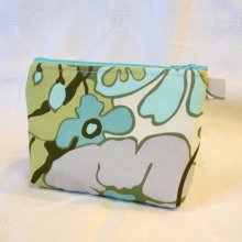 Amy Butler Fabric Gadget Pouch Cosmetic Bag Zipper Pouch Makeup Bag Cotton Zip Pouch Modern Love August Fields Handmade MTO