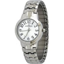Anne Klein 9203svsv Silver-tone Round Dial Stainless Steel Stretchable Band