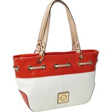 Anne Klein Preppy Classics Satchel Cream/Classic Orange