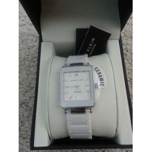 Anne Klein Women's Ak/1021wtwt White Ceramic Diamond Silver-tone Watch