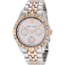 Anne Klein Women's Ak/1001mprt Swarovski Crystal Accented Rosegold-tone And Silv