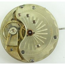 Antique Agassiz Pocket Watch Movement, Dial & Hands - Sold For Parts