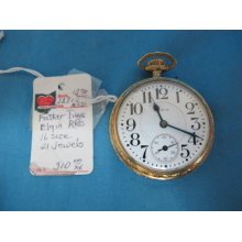 Antique Elgin Father Time Pocketwatch 21 Jewel Size 16 -runs