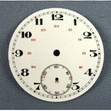 Antique Enamel Arabic Numerals Pocket Watch Dial Face Sub Seconds Inner Minutes