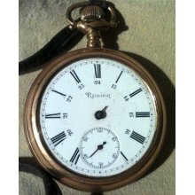 Antique Regina Pocket Watch for Parts or Repair - Gold Plated