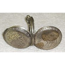 Antique Swiss Ladies Pocket Watch For Parts P&m .800 Silver Etched Case