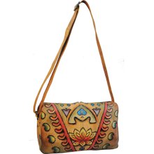 Anuschka Bags HAND PAINTED Leather Zip Around Satchel 498IKT