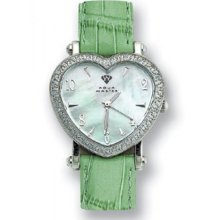 Aqua Master One Row Diamond Heart Watch/Aqua Master Ladies Heart Diamond Watches