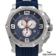 Aquaswiss Vessel Chronograph Men's Watch Silver/blue