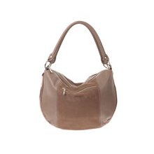 ARCADIA Italian Made Taupe Leather Hobo Bag Handbag