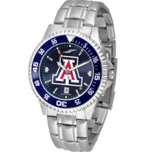Arizona Wildcats Competitor AnoChrome Men's Watch with Steel Band and Colored Bezel