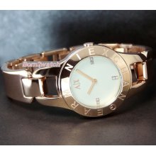 Armani Exchange Ladies Watch Polished Rose Gold Layered Steel Ax4091