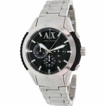 Armani Exchange Mens Chronograph Black Silicone Stainless Steel Watch Ax1213