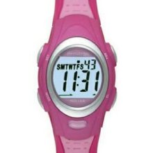 Armitron Ladies` Lcd Sport Watch With Pink Double Injected Resin Strap