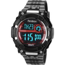 Armitron Watch, Mens Digital Black Polyurethane Strap 45x44mm 40-8243R