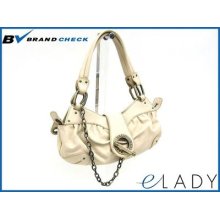 Auth Bally Leather Shoulder Bag Ivory (bf031042)