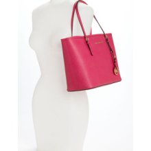 Auth Michael Michael Kors Pink Jet Set Travel Tote Handbag Shopper Purse Bag