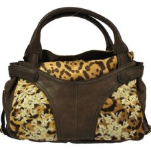 Auth Valentino Garavani Leather Hobo Hand Bag Brown Leopard Vintage Nr00173