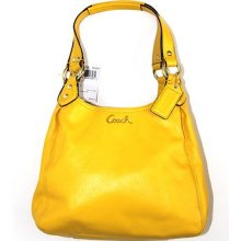 Authentic Coach Ashley Leather Hobo Purse 21926 Lemon/yellow