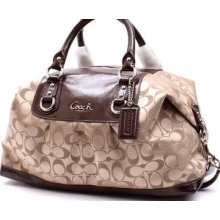 Authentic Coach Signature Sateen Large Satchel Purse Handbag $398 Bag Gift