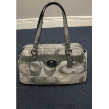 Authentic Grey Signature Coach Handbag