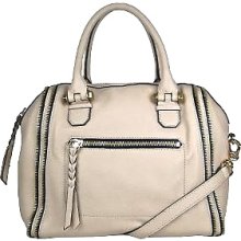 Authentic Oryany Joan Satchel With Zipper Detail In Sand - $199.00
