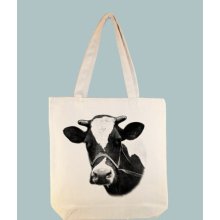 Awesome Cow Head Image On 15x15 Canvas Tote - Other Sizes Available Im