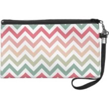 Aztec Pink Red Green Chevron Girly Pattern Wristlet Purses