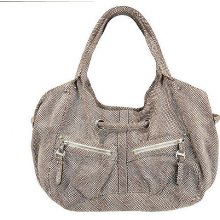 B. Makowsky Glazed Snake Embossed Leather Tote Bag - White - One Size