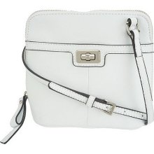 B. Makowsky Glove Leather Zip Around Mini Crossbody Bag - White - One Size