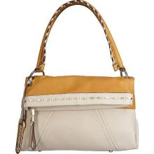 B.Makowsky Glove Leather Colorblock East/West Shoulder Bag - Stone - One Size