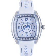 Baci Abbracci Women's White Patent Leather Crystal Bezel Watch ...