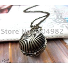 Ball Shape Bronze Fashion Pocket Watch Necklace Watch High Quality