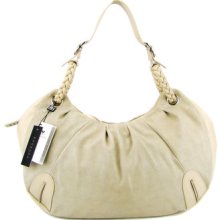 Barbara Milano Italian Made Natural Beige Leather Designer Handbag Shoulder Bag