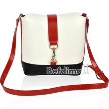 Be0d Fashion Women Girl Retro Contrast Color Pu Leather Shoulder Bag Hot